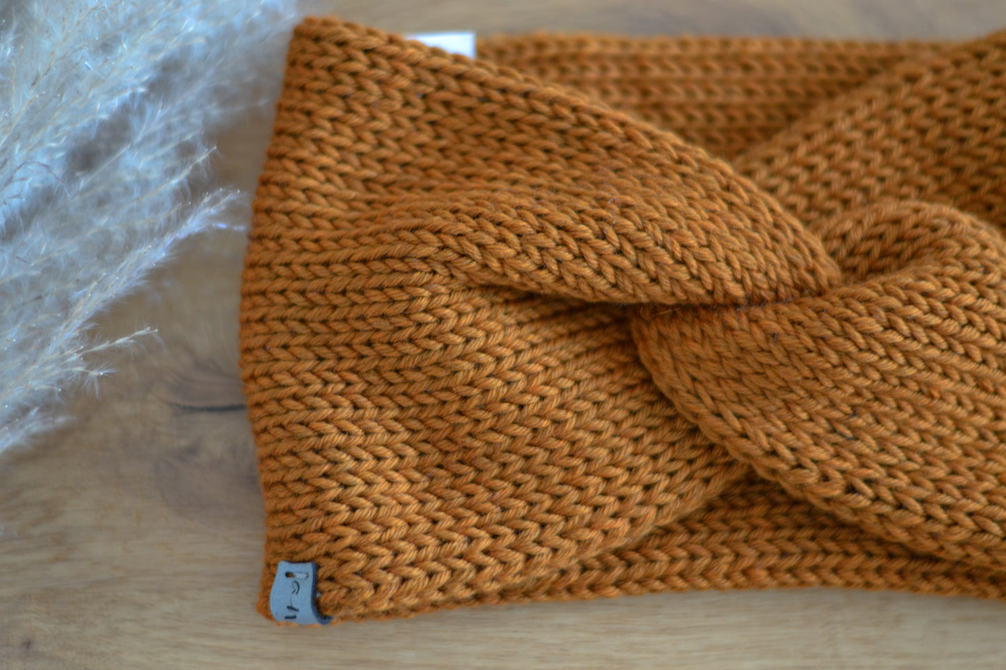 Stirnband Merinowolle in orange