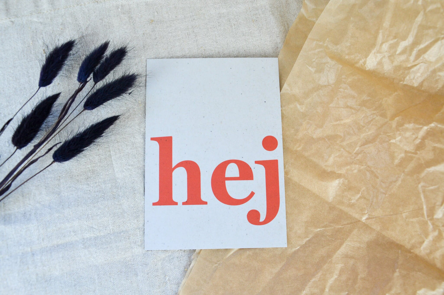 Postkarte „hej“ exklusive Grußkarte für jeden Anlass