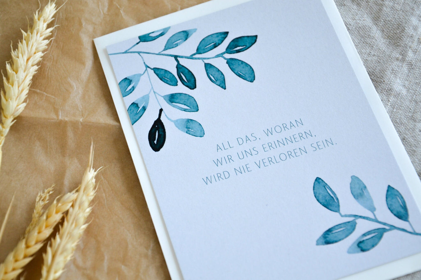 Postkarte „Abschied“ exklusive Grußkarte für jeden Anlass, Trauerkarte