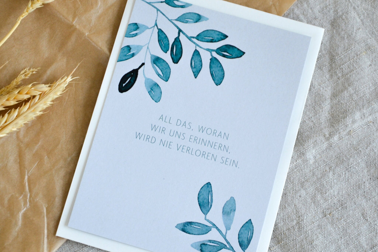Postkarte „Abschied“ exklusive Grußkarte für jeden Anlass, Trauerkarte