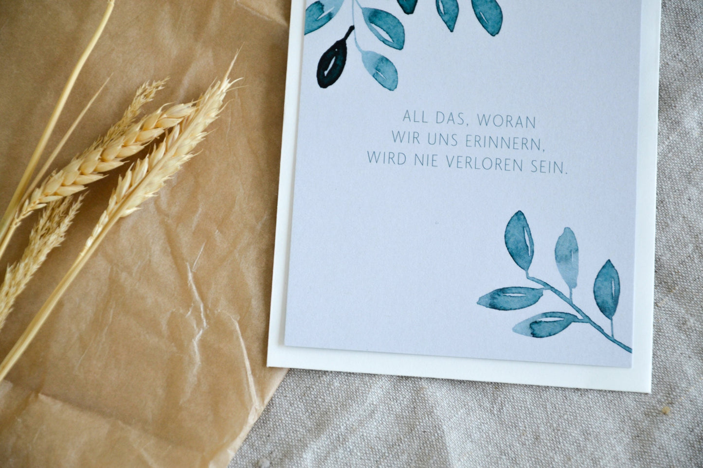 Postkarte „Abschied“ exklusive Grußkarte für jeden Anlass, Trauerkarte