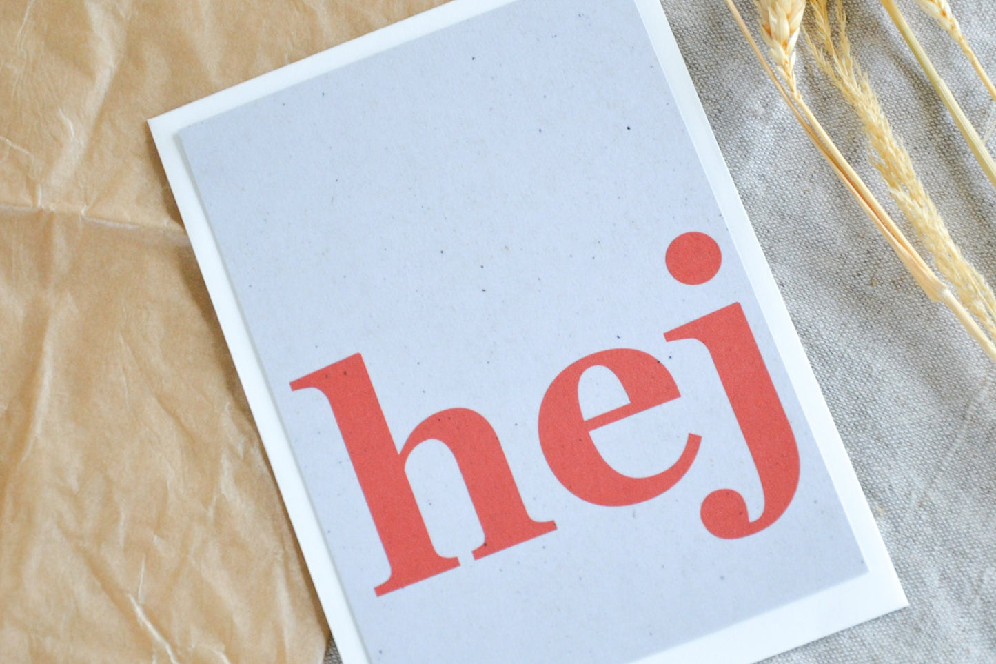 Postkarte „hej“ exklusive Grußkarte für jeden Anlass