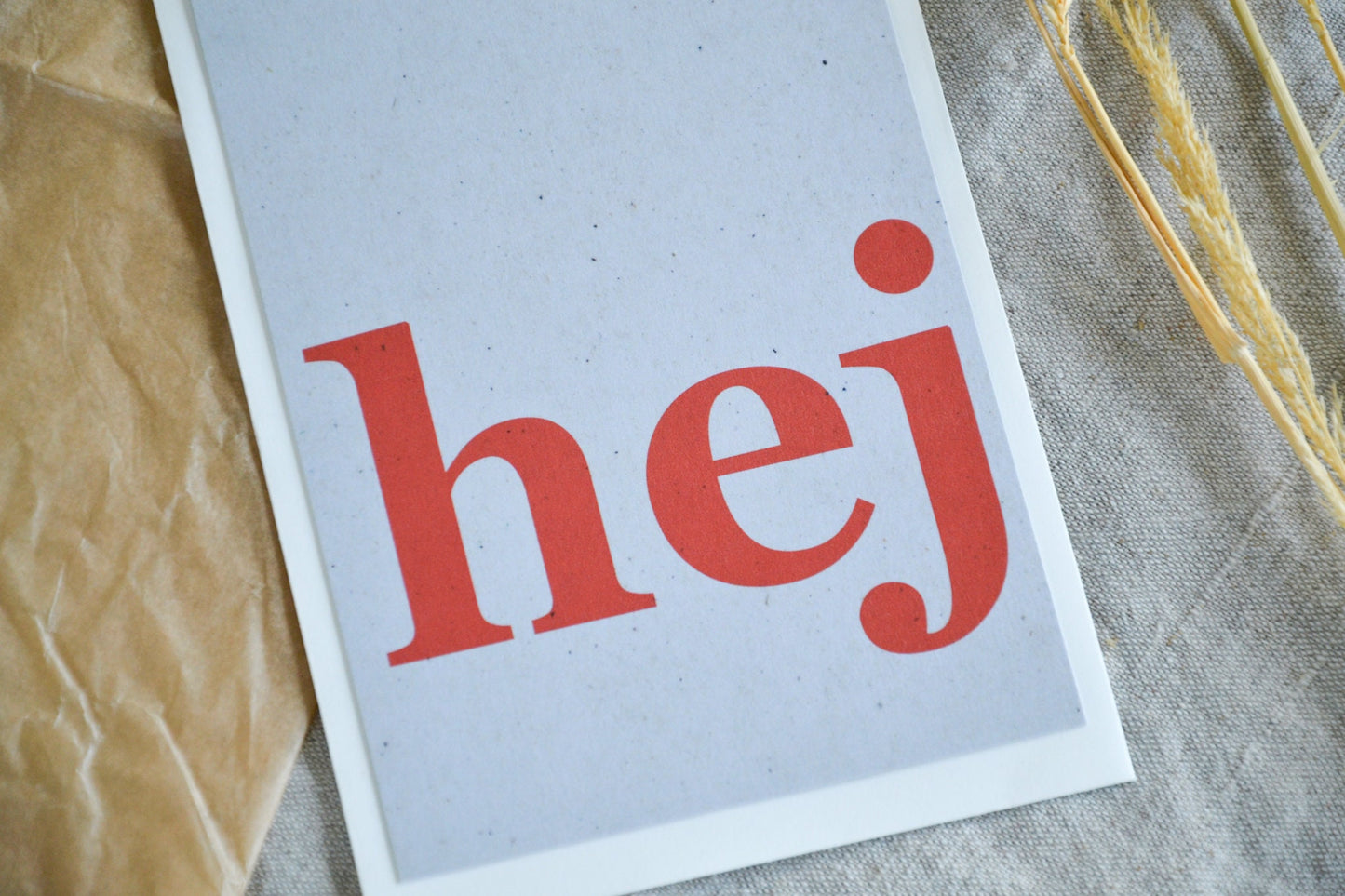 Postkarte „hej“ exklusive Grußkarte für jeden Anlass
