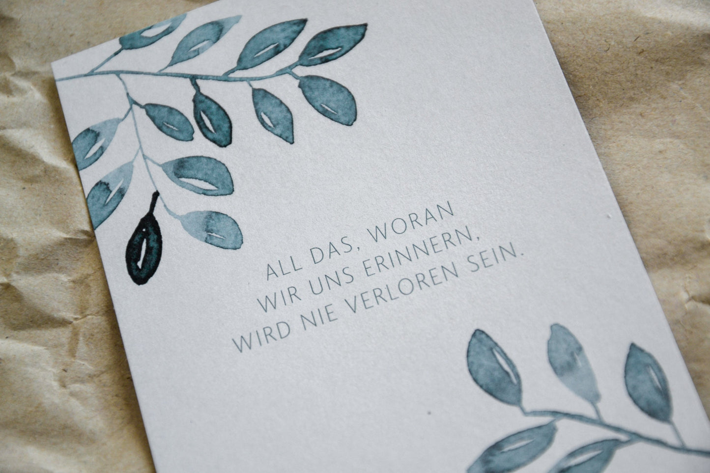 Postkarte „Abschied“ exklusive Grußkarte für jeden Anlass, Trauerkarte