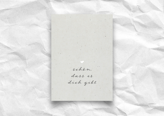 Postkarte „Schön, dass es dich gibt“ – minimalistische Grußkarte für Freundschaft, Liebe & kleine Gesten