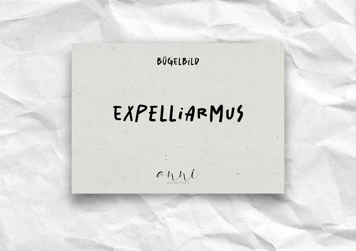 Bügelbild "Expelliarmus" | DTF-Transfer Zauberspruch | Handlettering für Fans