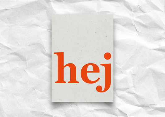 Postkarte „hej“ - skandinavische Postkarte | minimalistische Grußkarte im Nordic Design