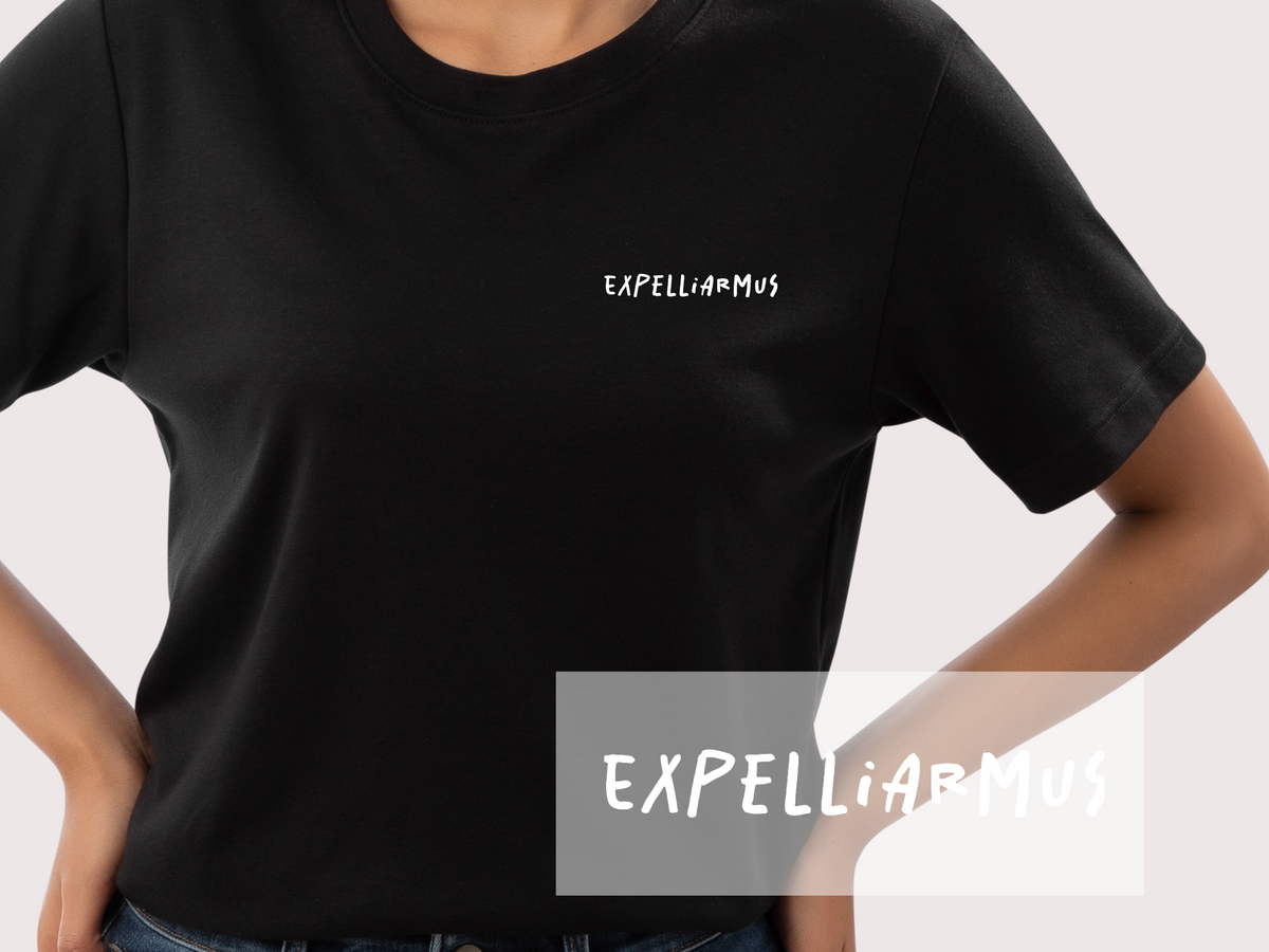 Bügelbild "Expelliarmus" | DTF-Transfer Zauberspruch | Handlettering für Fans