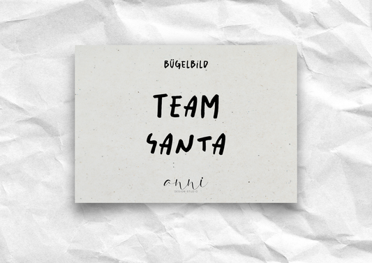 Bügelbild "Team Santa" | DTF-Transfer Weihnachts-Statement | Handlettering zweizeilig