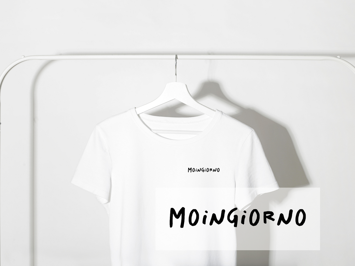 Bügelbild "Moingiorno" | DTF-Transfer Wortspiel | Norddeutsch-italienischer Gruß