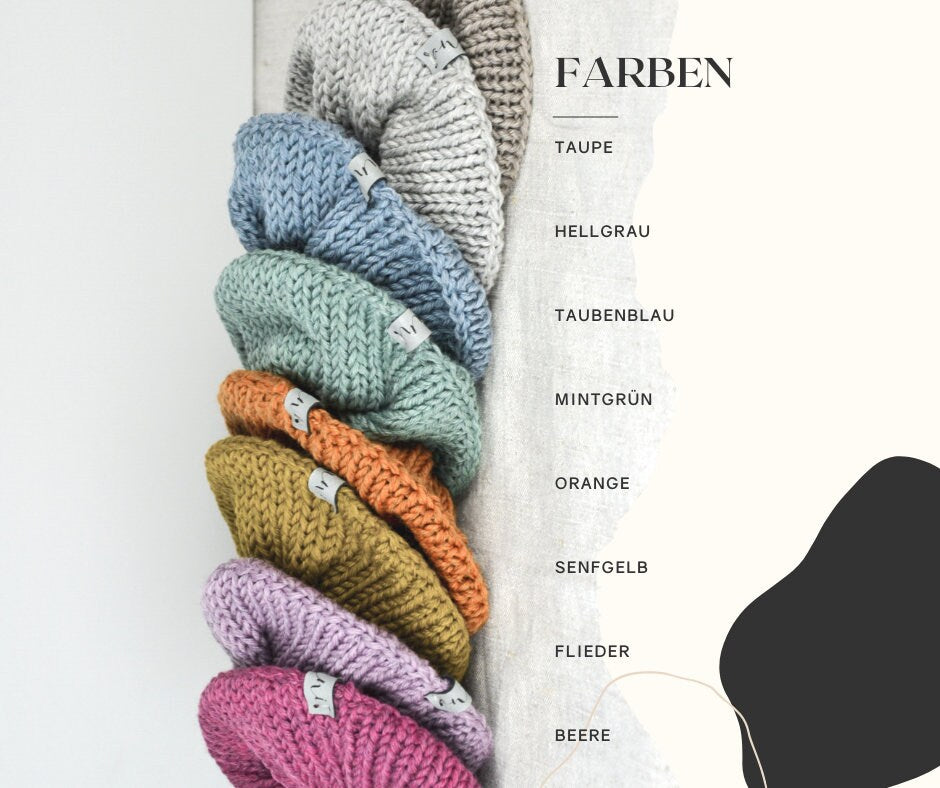 Scrunchie aus Merinowolle verschiedene Farben modern minimalistisch Haarband elastisch weiches Haargummi Geschenk Freundin Boho gestrickt